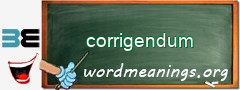 WordMeaning blackboard for corrigendum